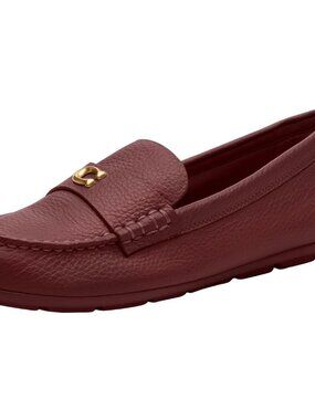 Coach Sculpted C Driver in Signature Flat Shoes Women Dark Wine Size 9.5